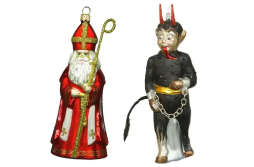 Nikolaus und Krampus Christbaumschmuck